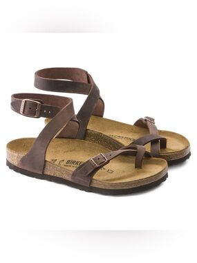 Birkenstock Brown Wrap-Strap Leather Sandals with Buckles